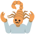 persona che scrolla le spalle + scorpione