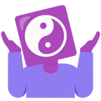 persona che scrolla le spalle + Yin e Yang