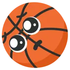 faccina supplichevole + palla da pallacanestro