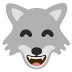 หมาป่า + หน้ายิ้มตายิ้ม และอ้าปาก