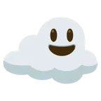 grinning face with big eyes + cloud