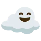 grinning face with smiling eyes + cloud