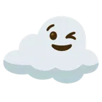 winking face + cloud