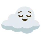 relieved face + cloud