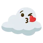 face blowing a kiss + cloud