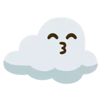 kissing face with smiling eyes + cloud