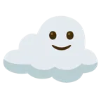 slightly smiling face + cloud