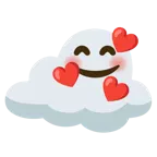 smiling face with hearts + cloud