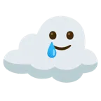 smiling face with tear + cloud