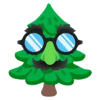 faccina travestita + albero sempreverde