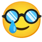 faccina travestita + faccina sorridente con lacrima