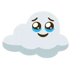 face holding back tears + cloud