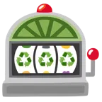 Spielautomat + Recycling-Symbol