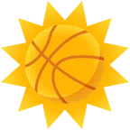 Basketball + Sonne mit Gesicht