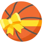Basketball + Herz mit Schleife