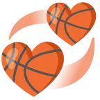 Basketball + kreisende Herzen