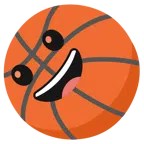 Basketball + grinsendes Gesicht
