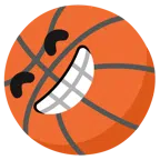 Basketball + strahlendes Gesicht mit lachenden Augen