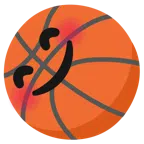 Basketball + lächelndes Gesicht mit lachenden Augen