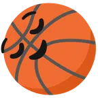 Basketball + erleichtertes Gesicht
