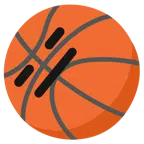 Basketball + ausdrucksloses Gesicht