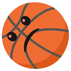 Basketball + verwundertes Gesicht