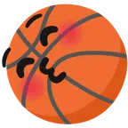 Basketball + küssendes Gesicht mit geschlossenen Augen