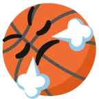 Basketball + schnaubendes Gesicht