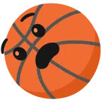 Basketball + qualvolles Gesicht