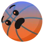 Basketball + ängstliches Gesicht