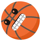 Basketball + Grimassen schneidendes Gesicht