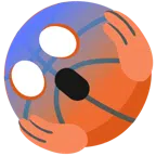 Basketball + vor Angst schreiendes Gesicht