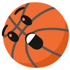 Basketball + erstauntes Gesicht