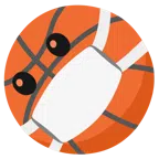 Basketball + Gesicht mit Atemschutzmaske