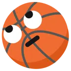 Basketball + Augen verdrehendes Gesicht