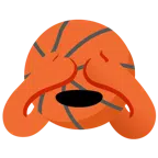 Basketball + sich die Augen zuhaltendes Affengesicht