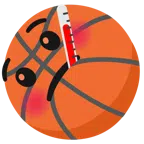 Basketball + Gesicht mit Fieberthermometer