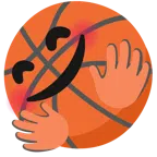 Basketball + Gesicht mit umarmenden Händen