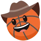 Basketball + Gesicht mit Cowboyhut