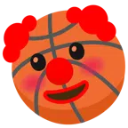 Basketball + Clown-Gesicht