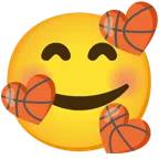Basketball + lächelndes Gesicht mit Herzen