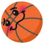 Basketball + schwindeliges Gesicht