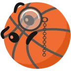 Basketball + Gesicht mit Monokel
