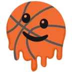 Basketball + schmelzendes Gesicht