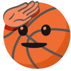 Basketball + salutierendes Gesicht