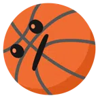 Basketball + Gesicht mit schrägem Mund