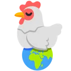 ไก่ + ลูกโลกแสดงทวีปยุโรปและแอฟริกา