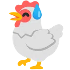 ไก่ + ยิ้มเหงื่อตก