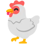 ไก่ + แลบลิ้นมุมปาก