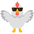 ไก่ + หน้ายิ้มใส่แว่น